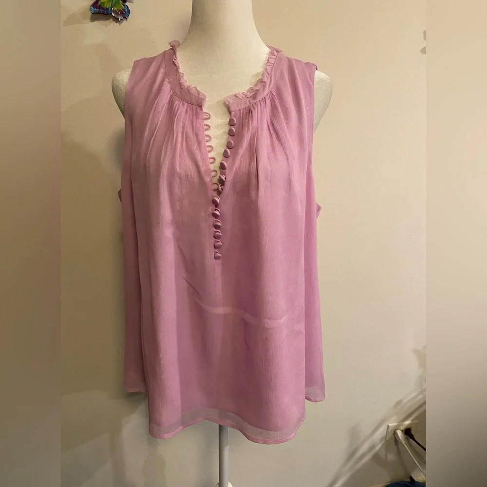 J Crew Pink Silk Sleeveless Women's Top size 14